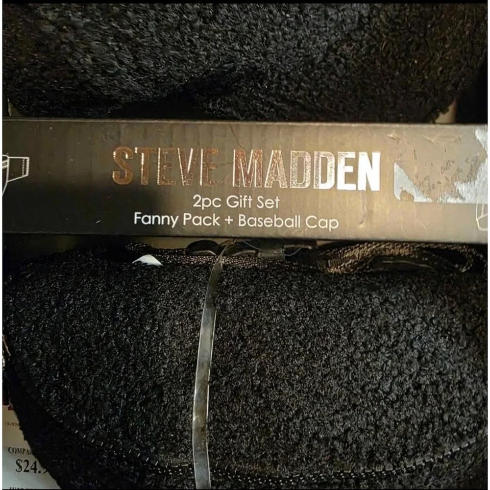 Steve Madden 2-Piece Gift Set - Fanny Pack & Baseball Cap (Black) New‎ 🔥🔥🔥